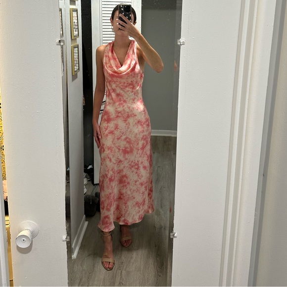 NWT Zara Tie Dye Satin Effect Dress - Picture 4 of 5